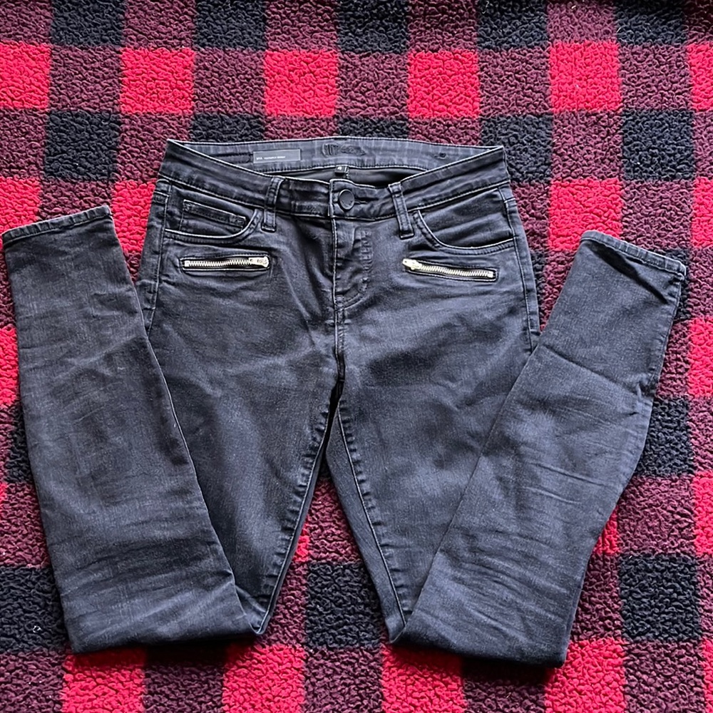 Kut from the Kloth - Mia - skinny jeans - gray denim w/ zippers